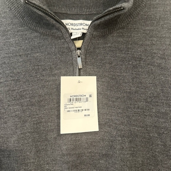 Nordstrom Gray Zip Up Sweater Classic Knit Design - Picture 2 of 4
